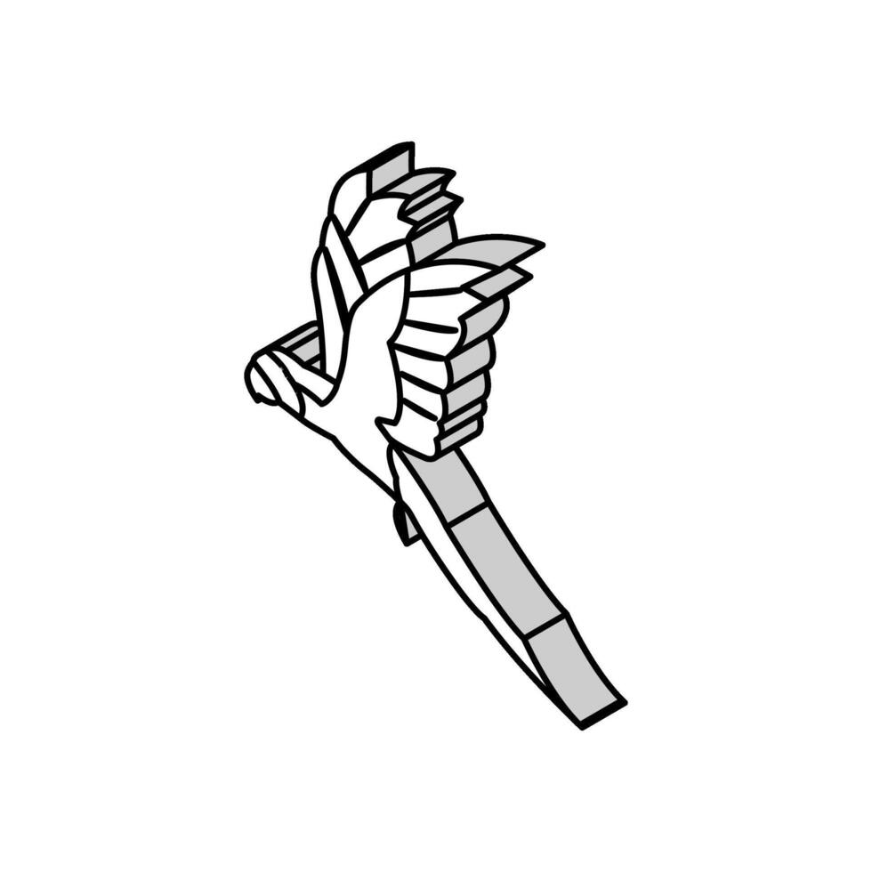 guacamayo volador loro pájaro isométrica icono vector ilustración