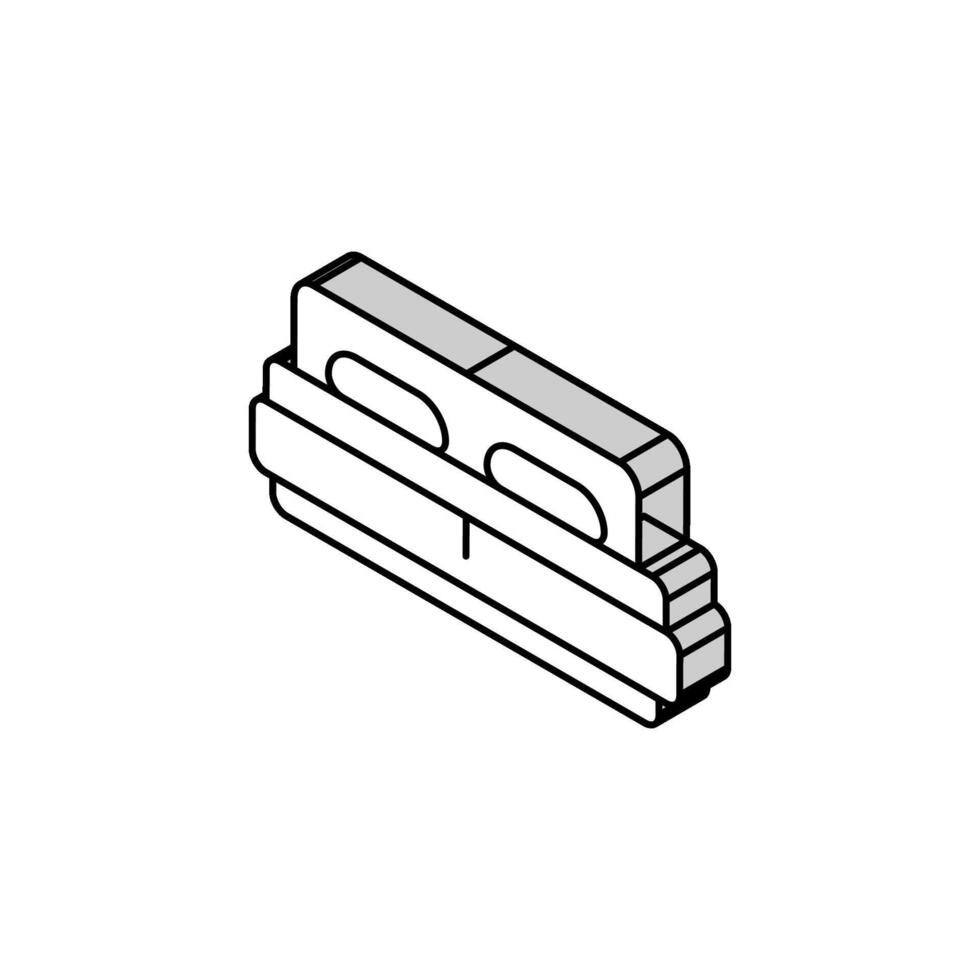 bed soft cozy isometric icon vector illustration