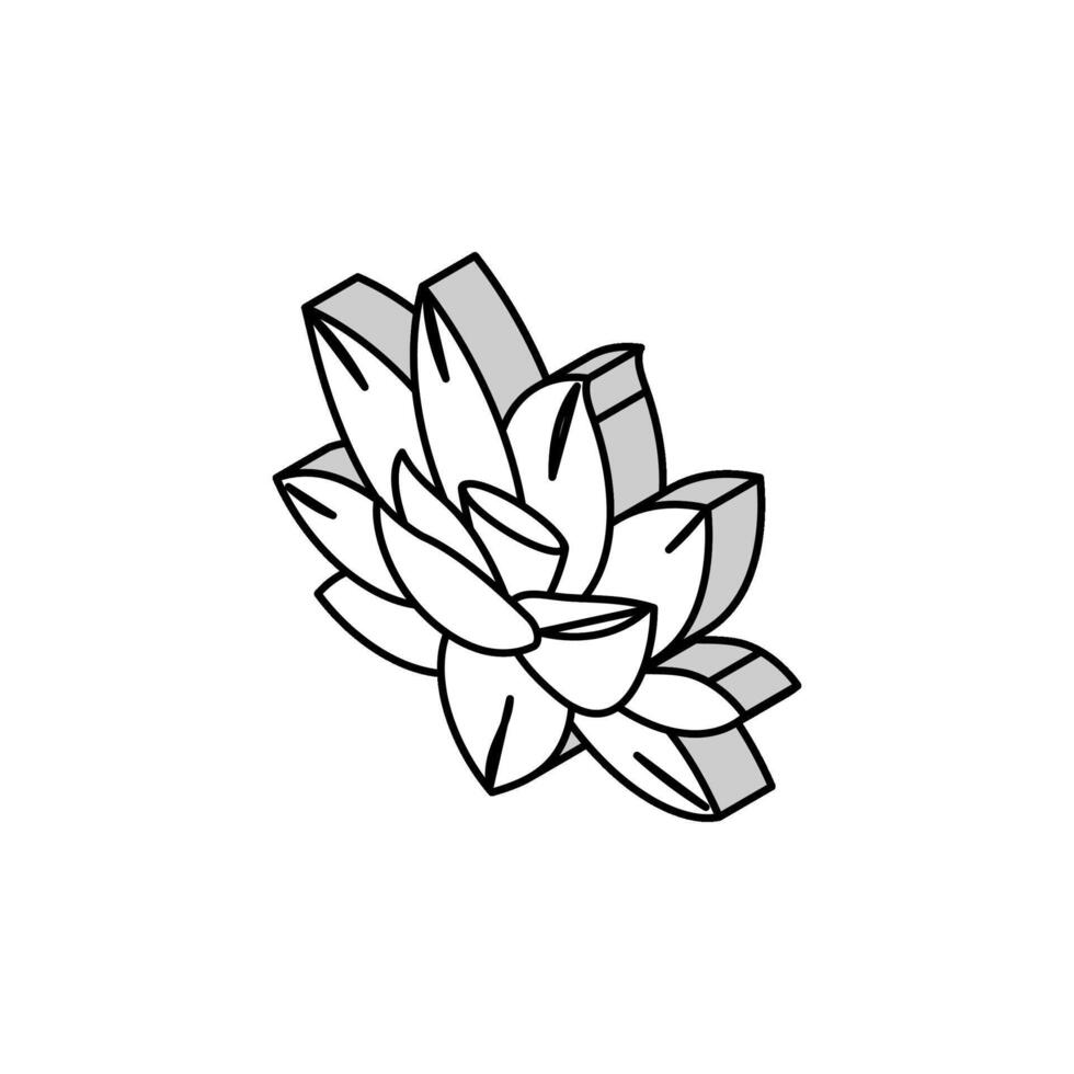 lotus flower god om isometric icon vector illustration