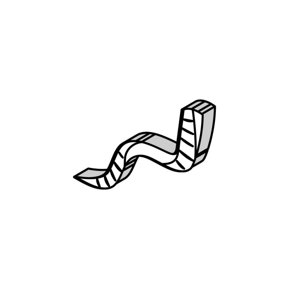 shofar horn jewish isometric icon vector illustration