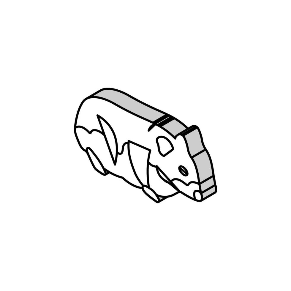 hámster en pie mascota isométrica icono vector ilustración