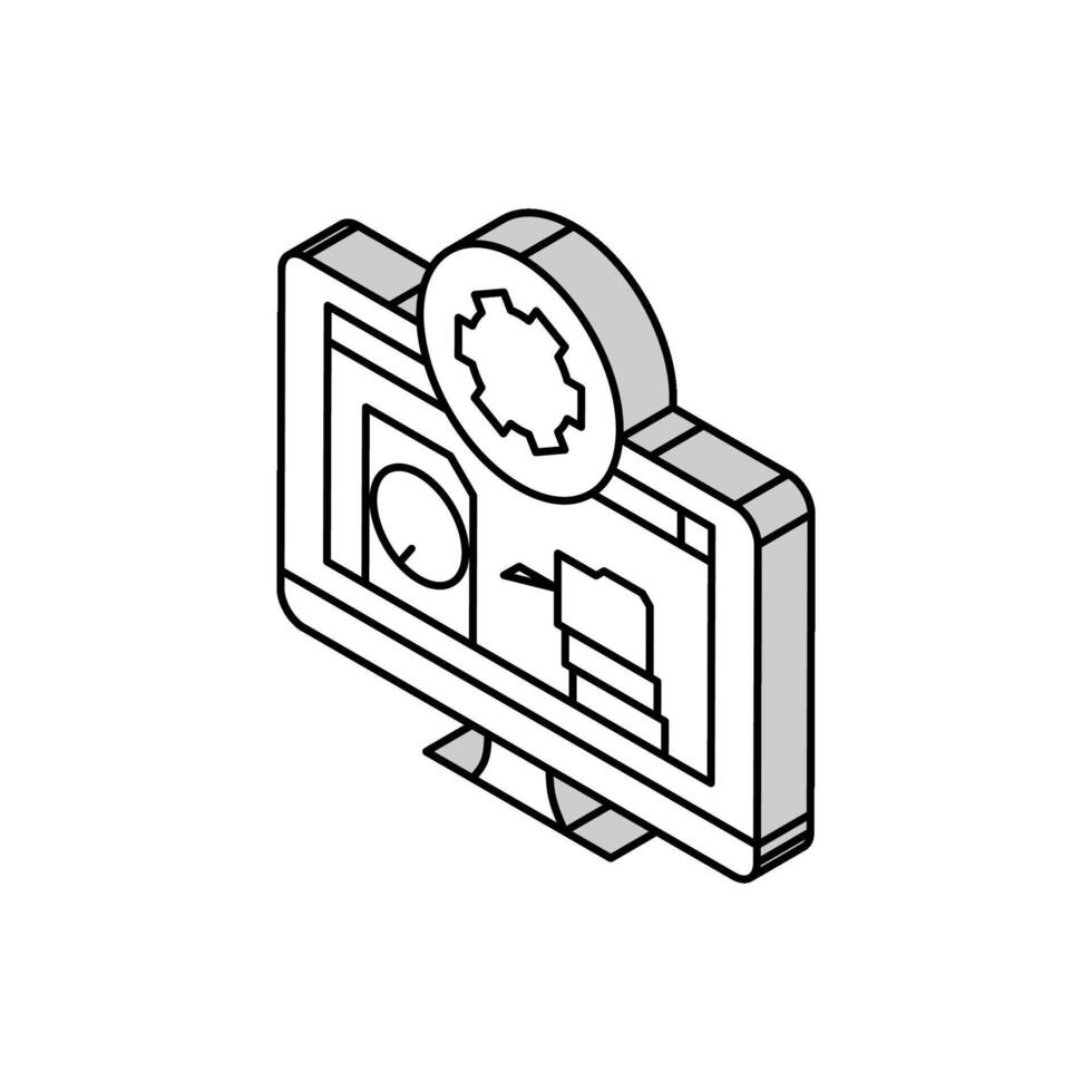 data recovery repair computer isometric icon vector illustration