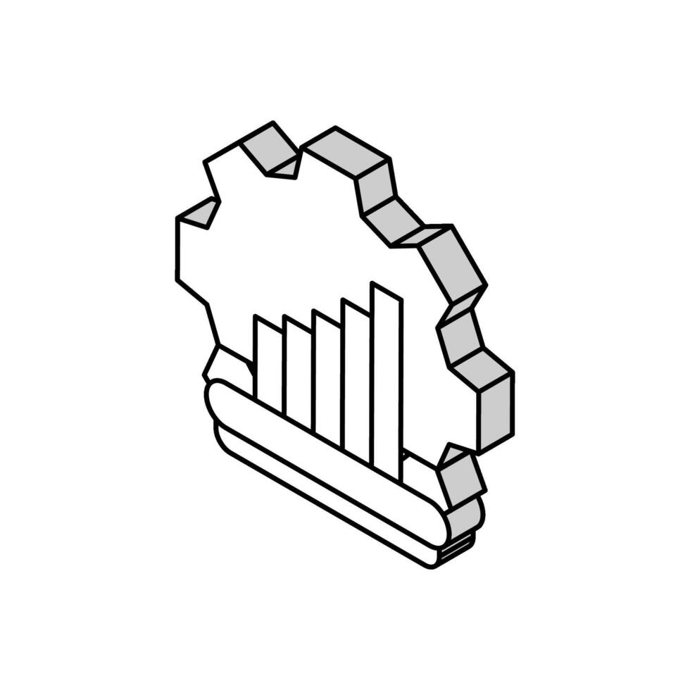 lean manufacturing mechanical engineer isometric icon vector illustration