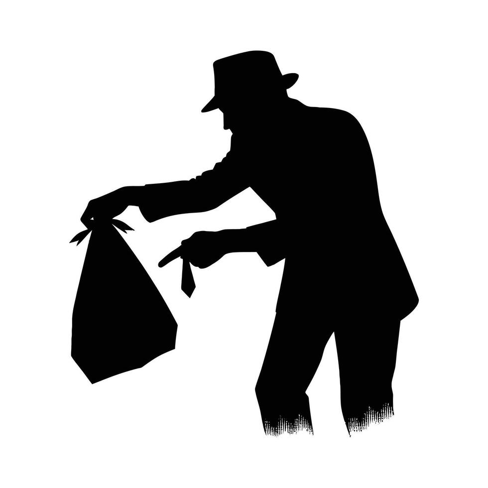 A silhouette vector image of a prank or a joke related to April Fools.