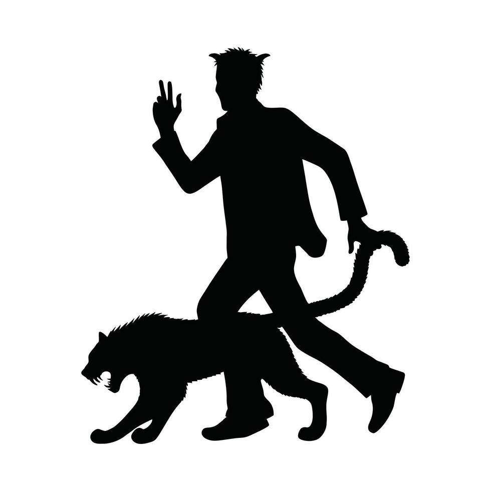 A silhouette vector image of a prank or a joke related to April Fools.