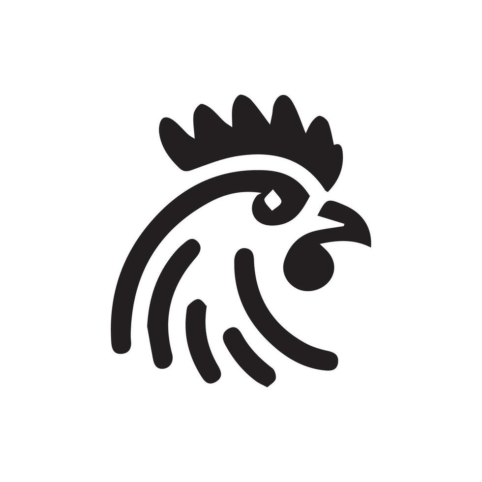 Chicken head logo design template, Chicken rooster symbol vector