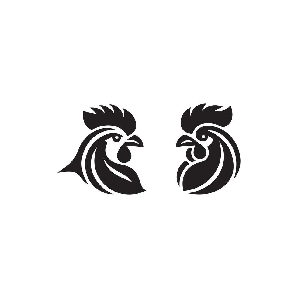 Chicken head logo design template, Chicken rooster symbol vector