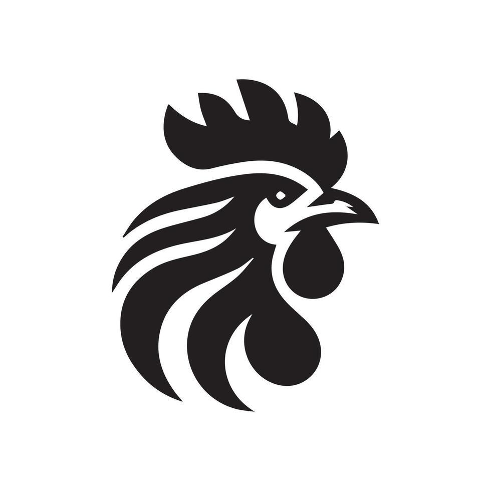 Chicken head logo design template, Chicken rooster symbol vector