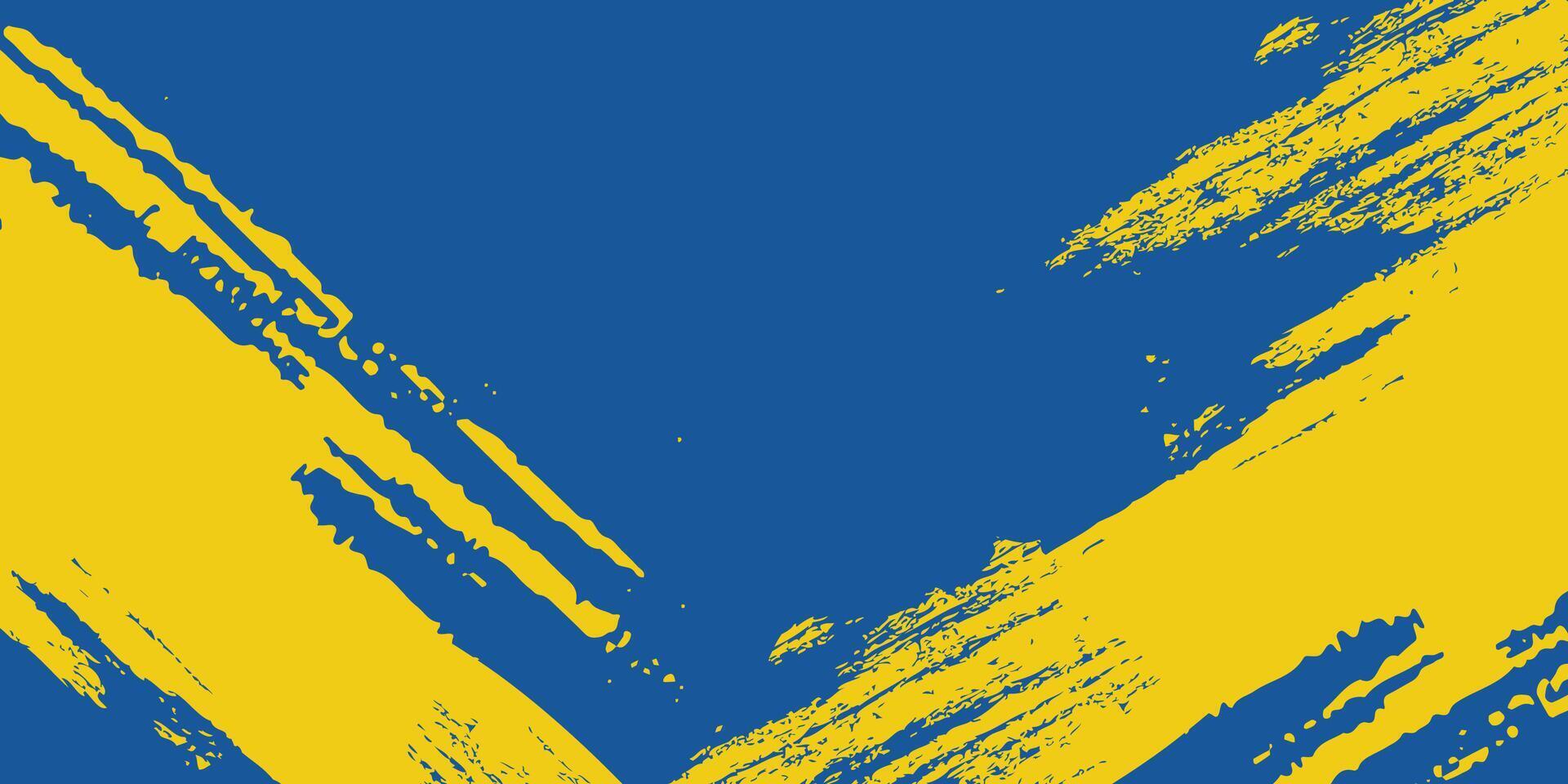 Abstract blue and yellow brush background, Free Vector