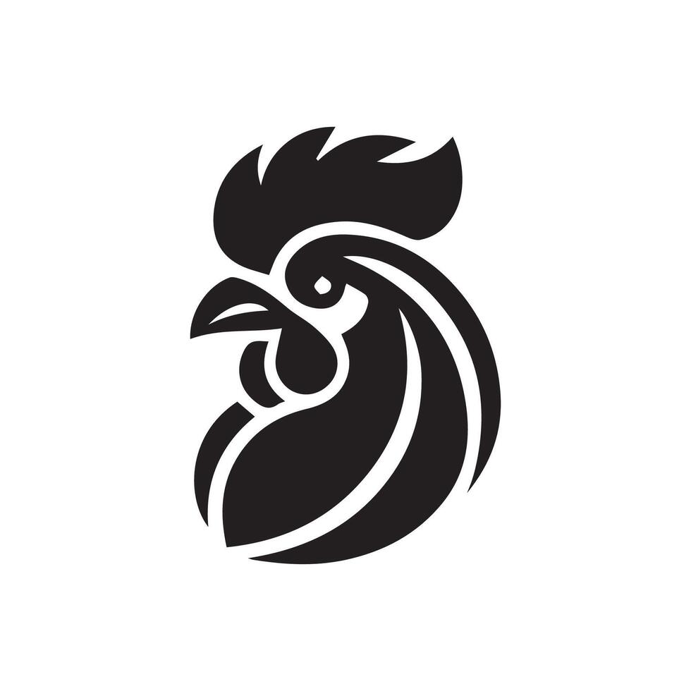 Chicken head logo design template, Chicken rooster symbol vector