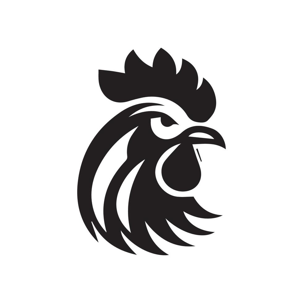 Chicken head logo design template, Chicken rooster symbol vector