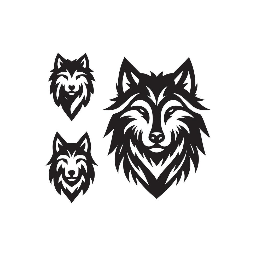 lobo cabeza ilustración logo diseño. lobo mascota vector