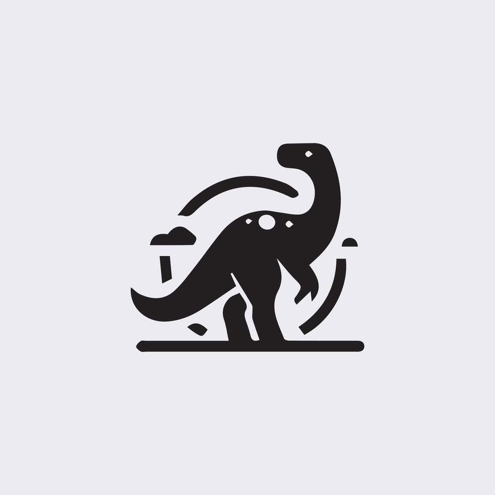 black dinosaur silhouettes, dinosaur logo icon vector