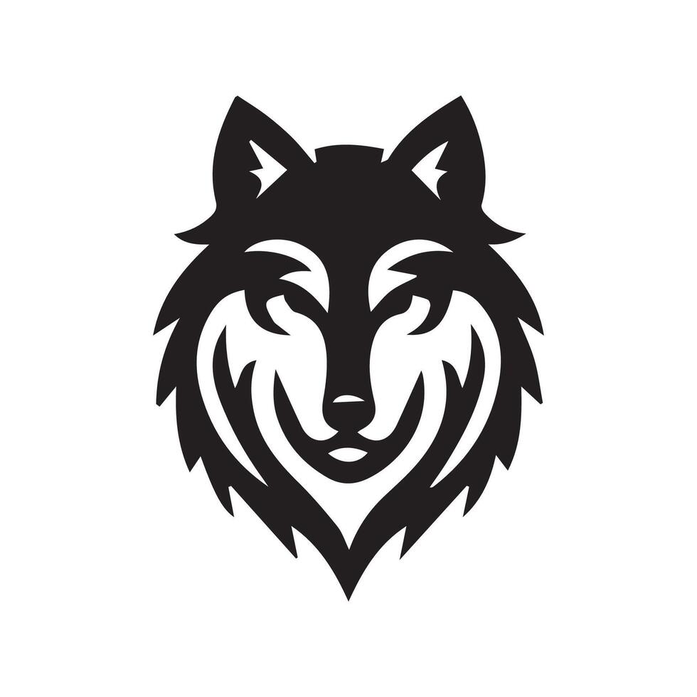 Wolf head illustration Logo Design. Wolf mascot vector
