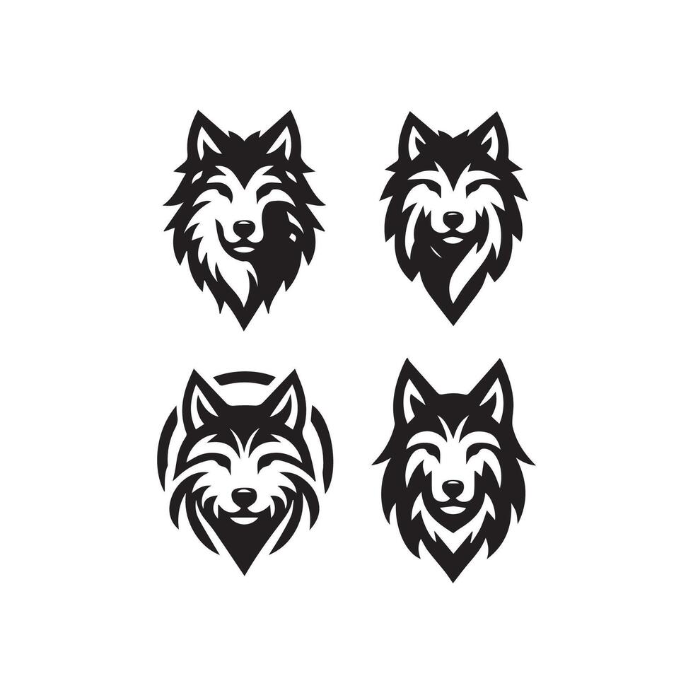 lobo cabeza ilustración logo diseño. lobo mascota vector