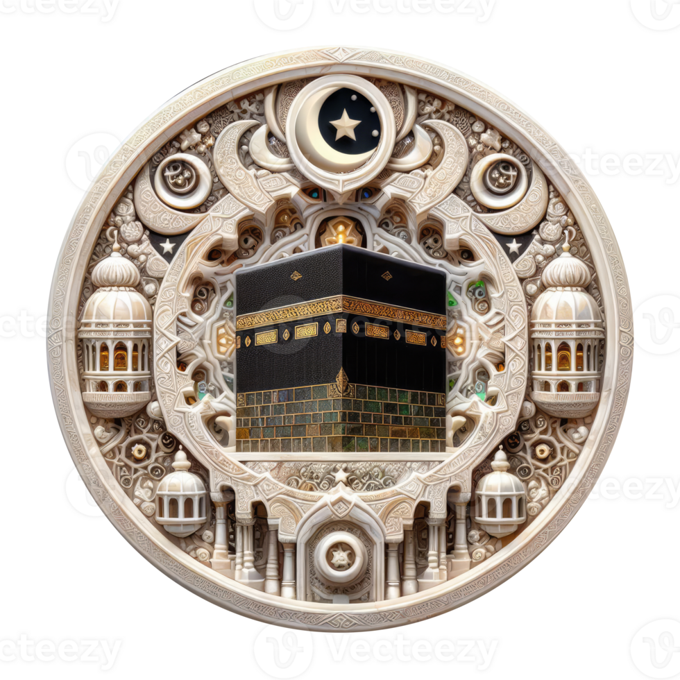 AI generated kaaba grand mosque mecca islamic symbol and logo representing spirit of islamic png