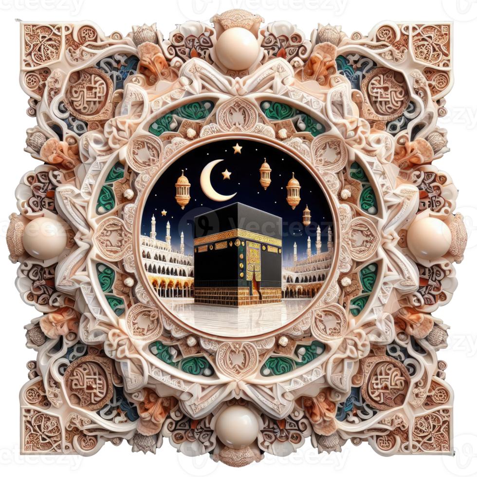 ai gegenereerd kaaba groots moskee mekka Islamitisch symbool en logo vertegenwoordigen geest van Islamitisch png