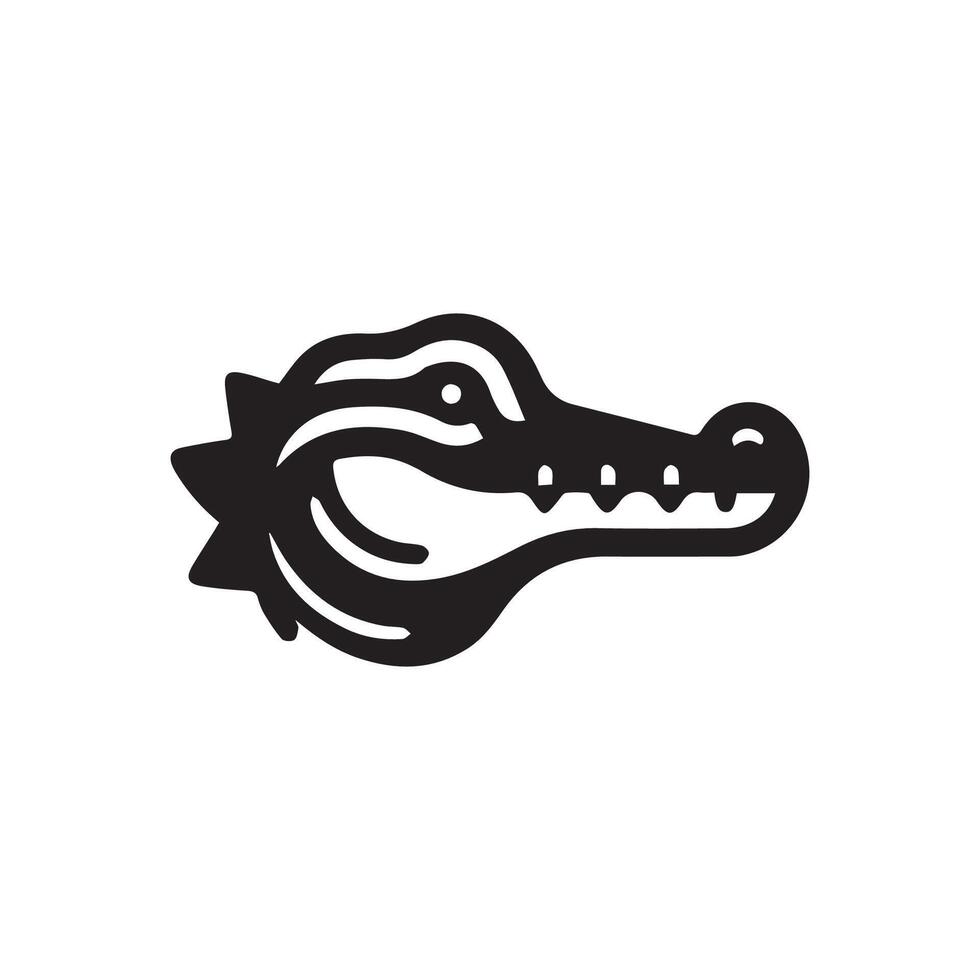 Alligator illustration, vector of crocodile icons