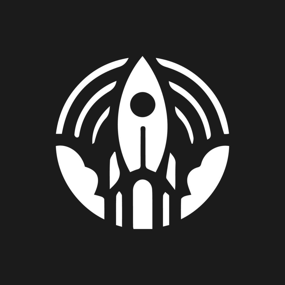 Rocket launch logo vector template. Creative rocket flight startup fly launch vector logo design