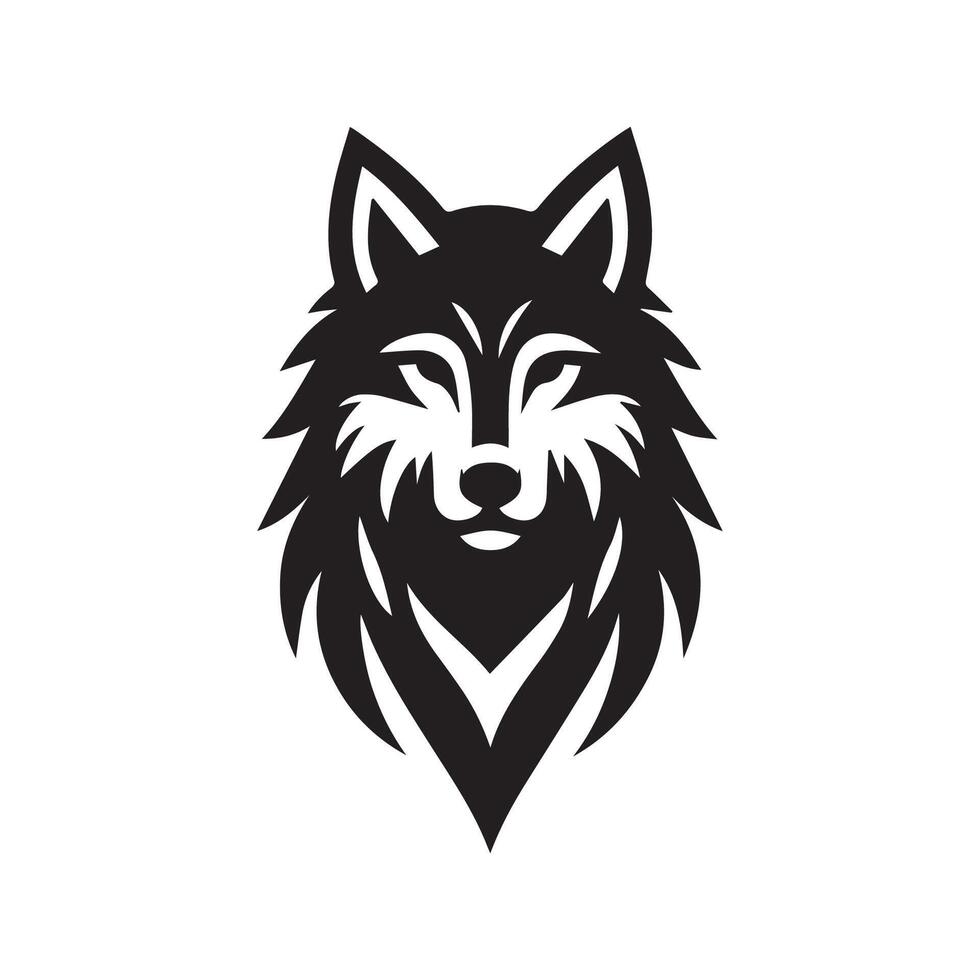 lobo cabeza ilustración logo diseño. lobo mascota vector