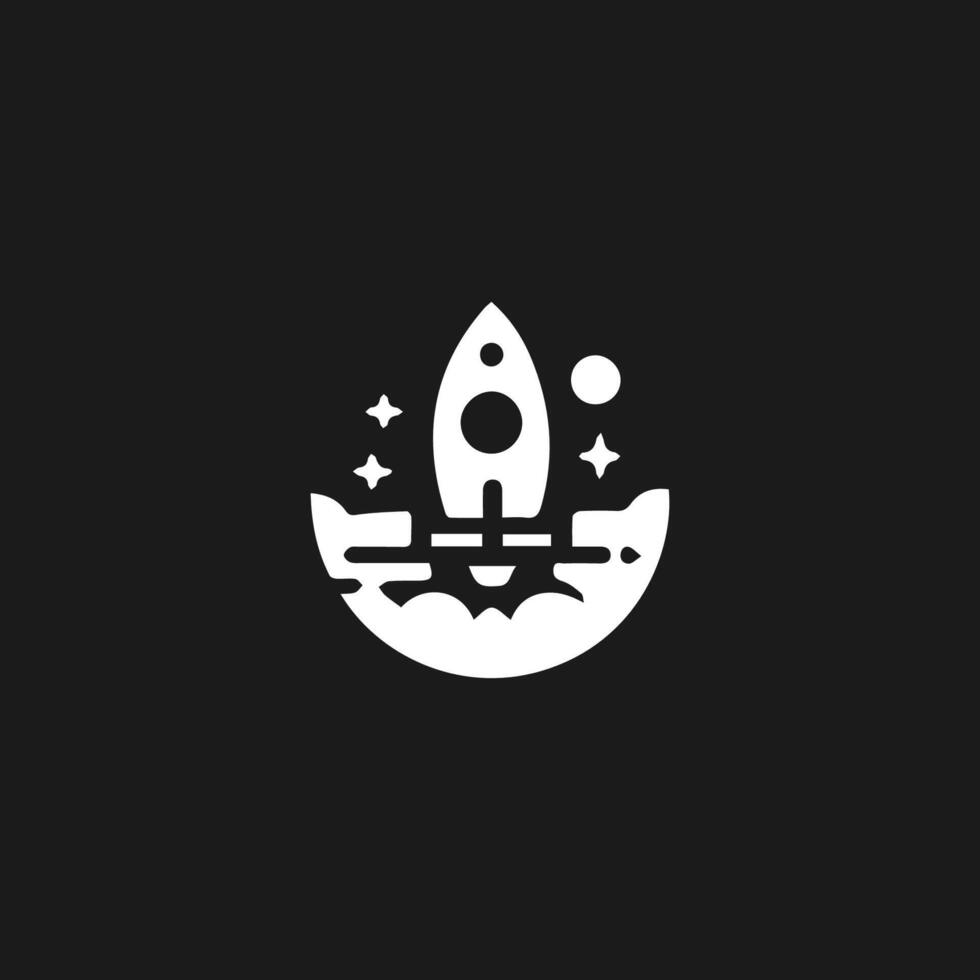 Rocket launch logo vector template. Creative rocket flight startup fly launch vector logo design