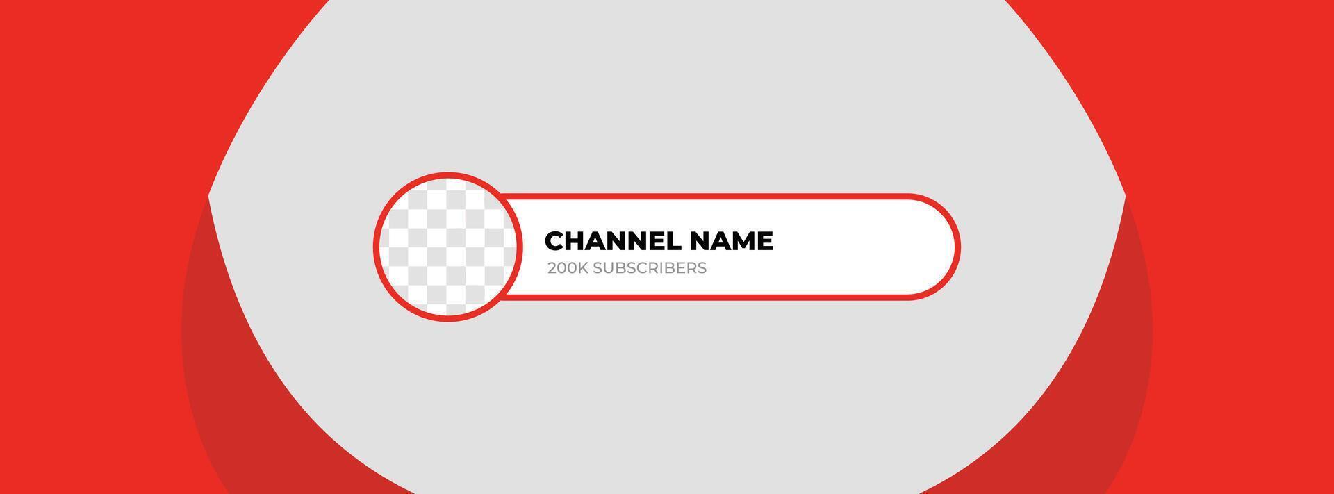 Youtube Channel Name Lower Third. Red Broadcast Banner for Channel Youtube vector