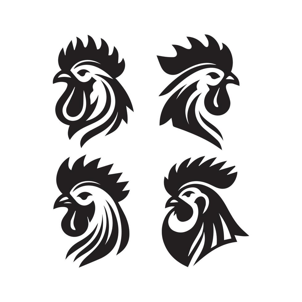 pollo cabeza logo diseño plantilla, pollo gallo símbolo vector