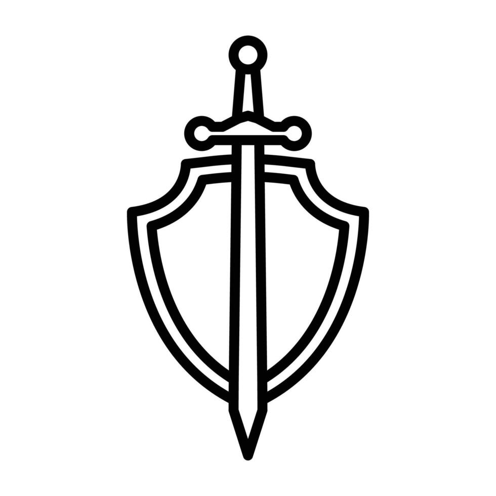 shield and sword icon vector design template in white background