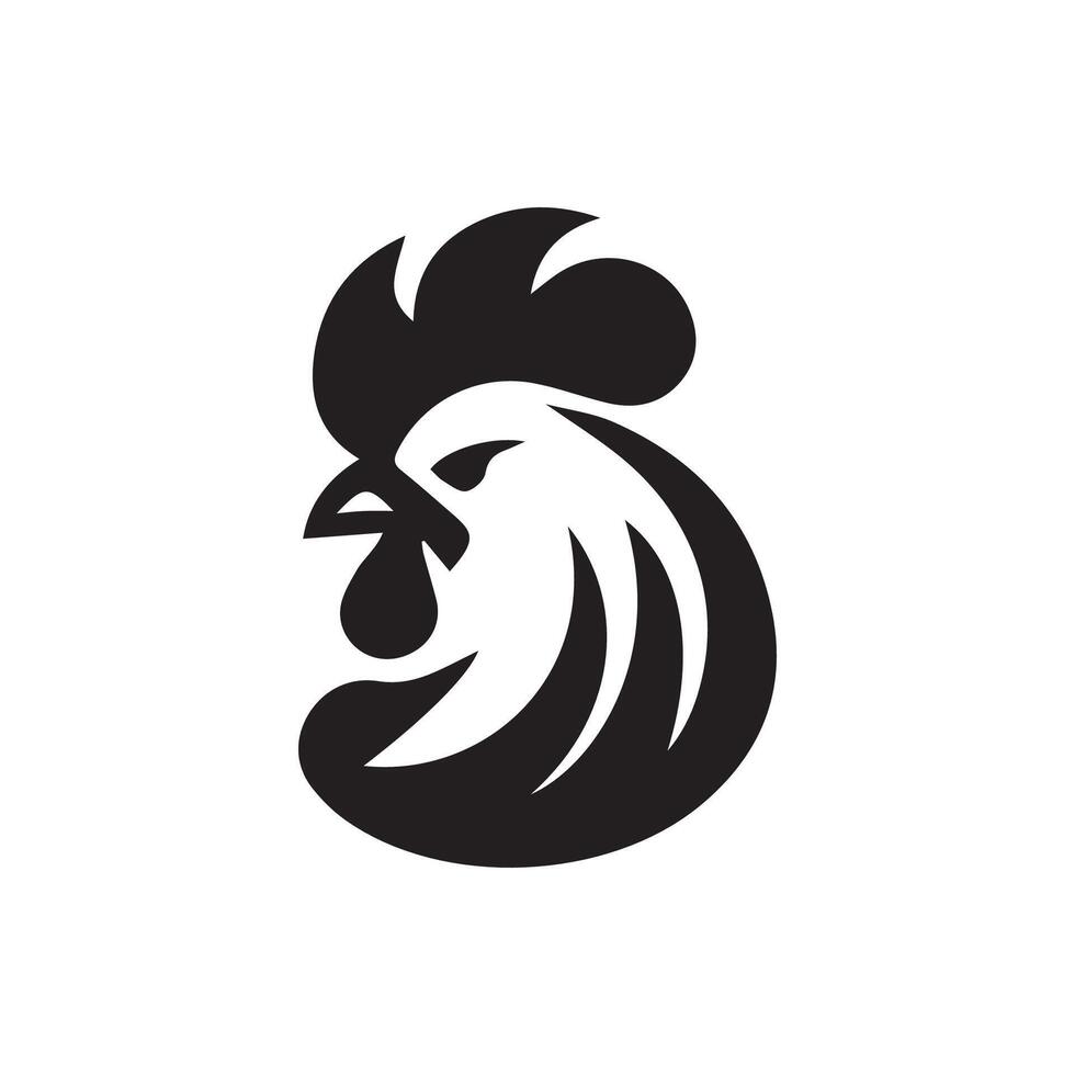 Chicken head logo design template, Chicken rooster symbol vector