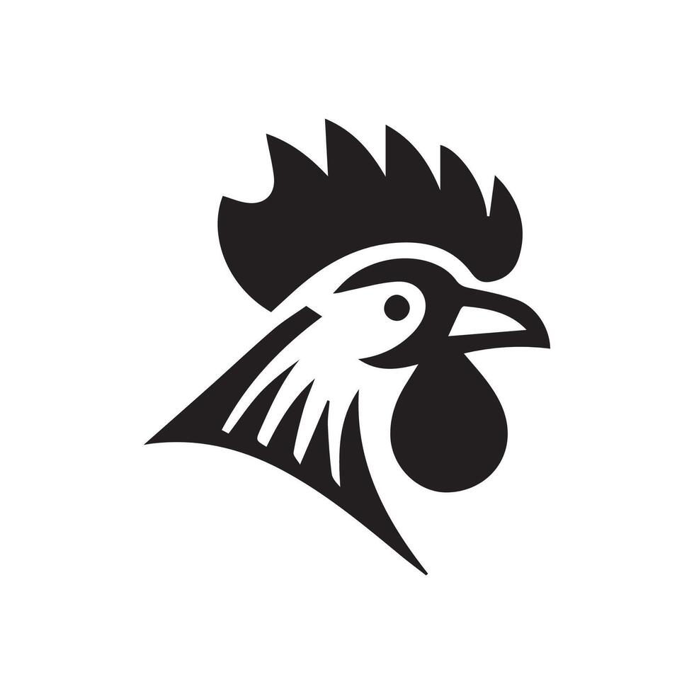 Chicken head logo design template, Chicken rooster symbol vector