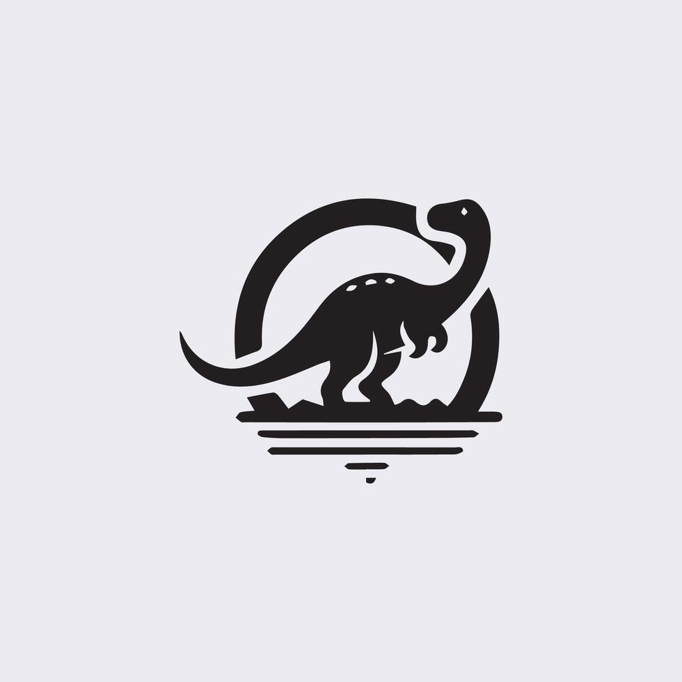 black dinosaur silhouettes, dinosaur logo icon vector