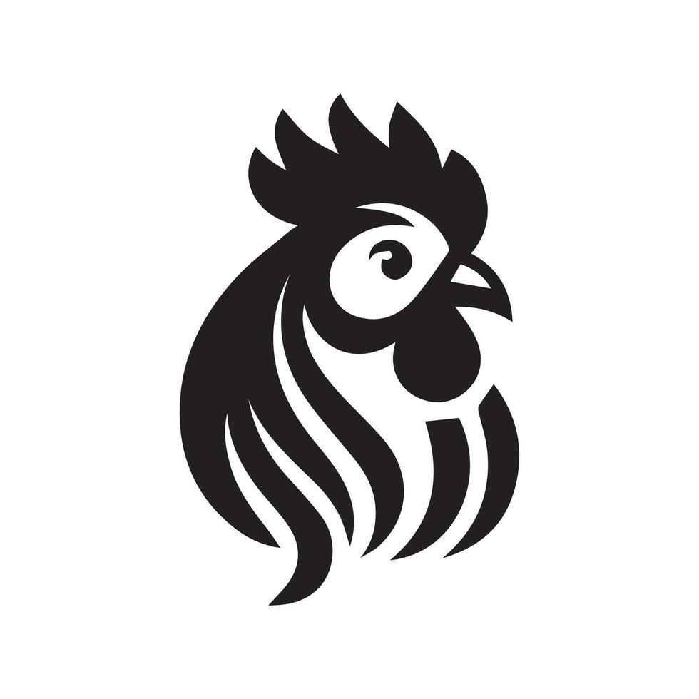 Chicken head logo design template, Chicken rooster symbol vector