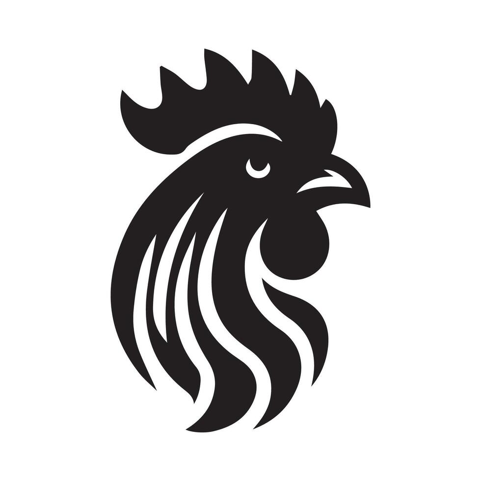 Chicken head logo design template, Chicken rooster symbol vector