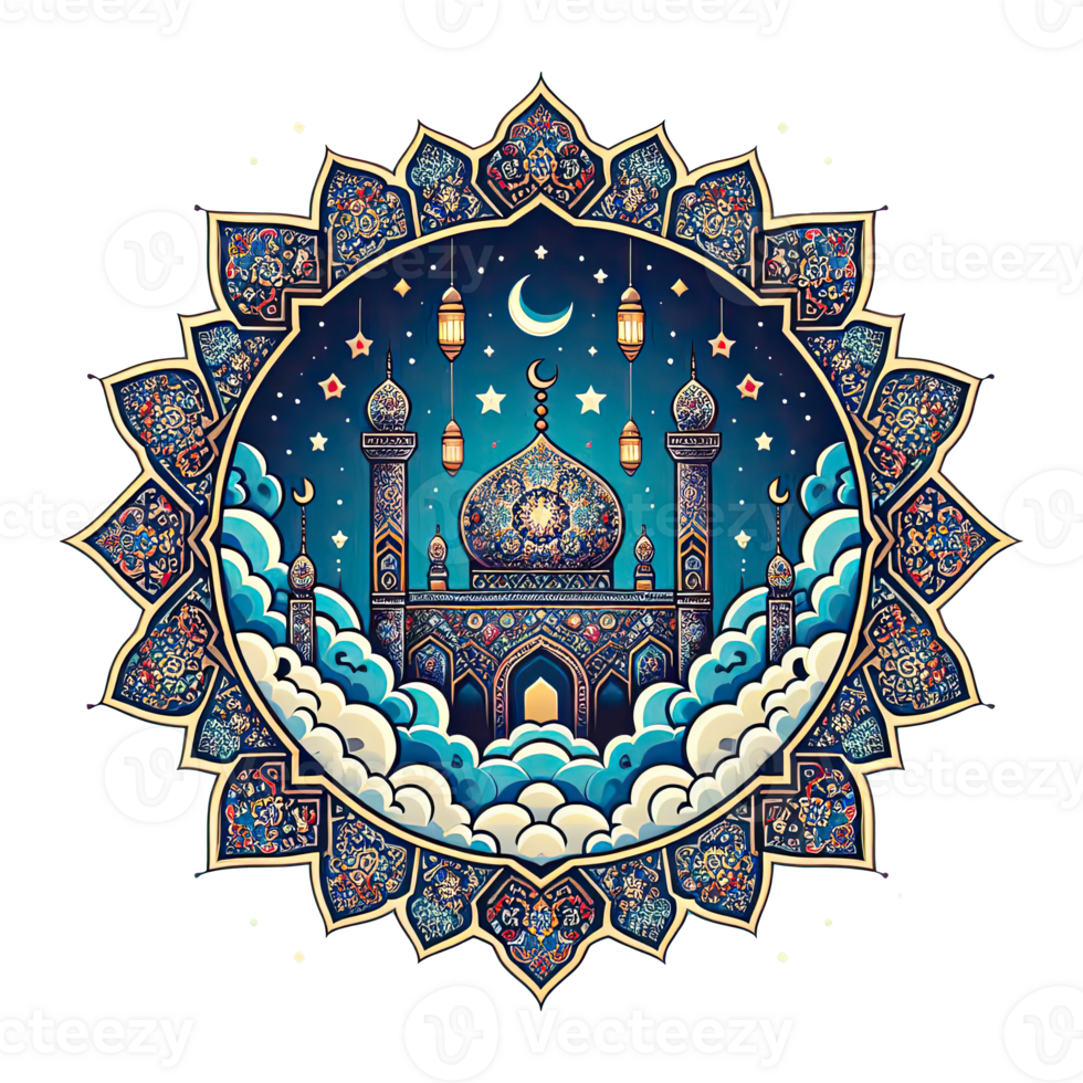 AI generated islamic symbol and logo representing the festive spirit of islamic event and celebration png