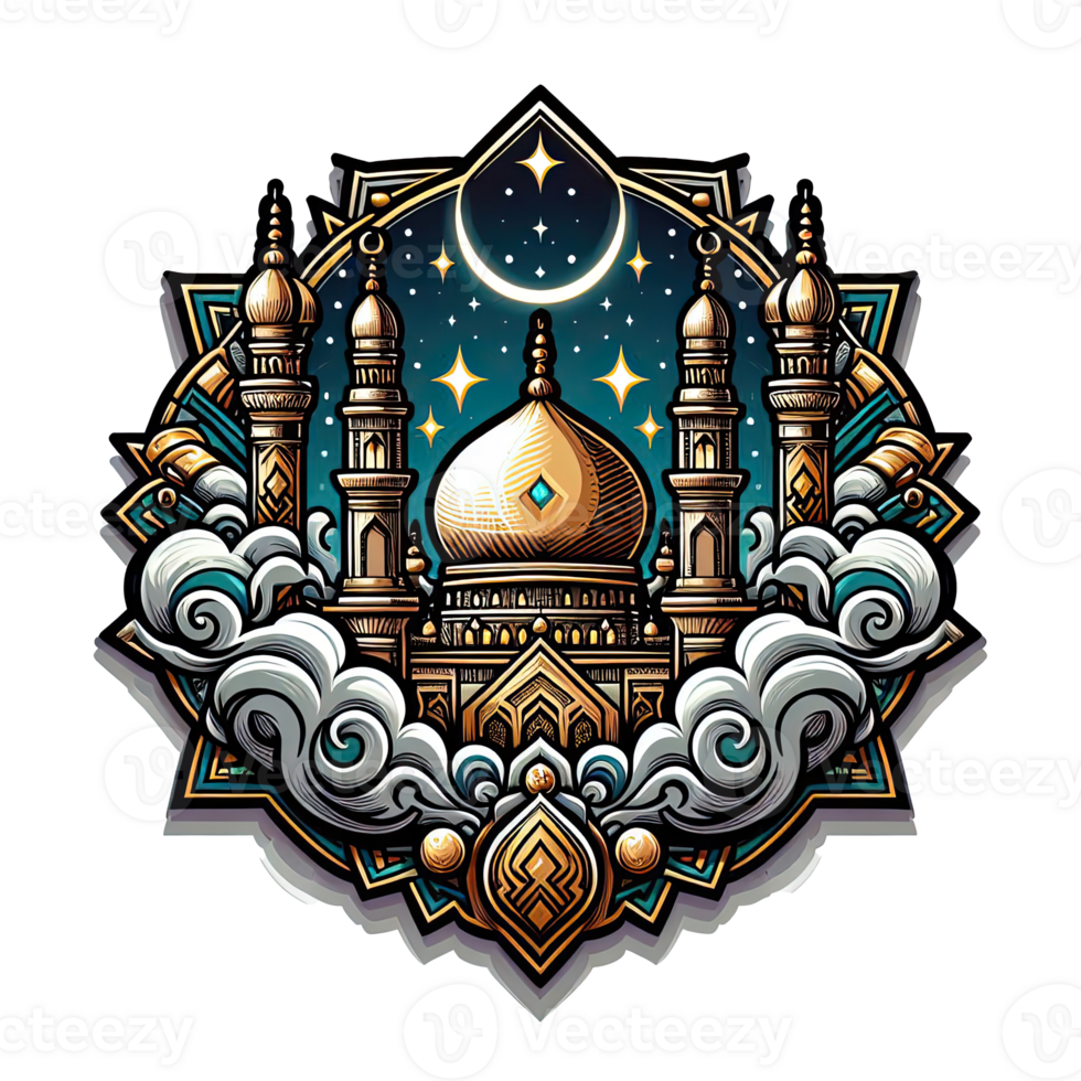 AI generated islamic symbol and logo representing the festive spirit of islamic event and celebration png