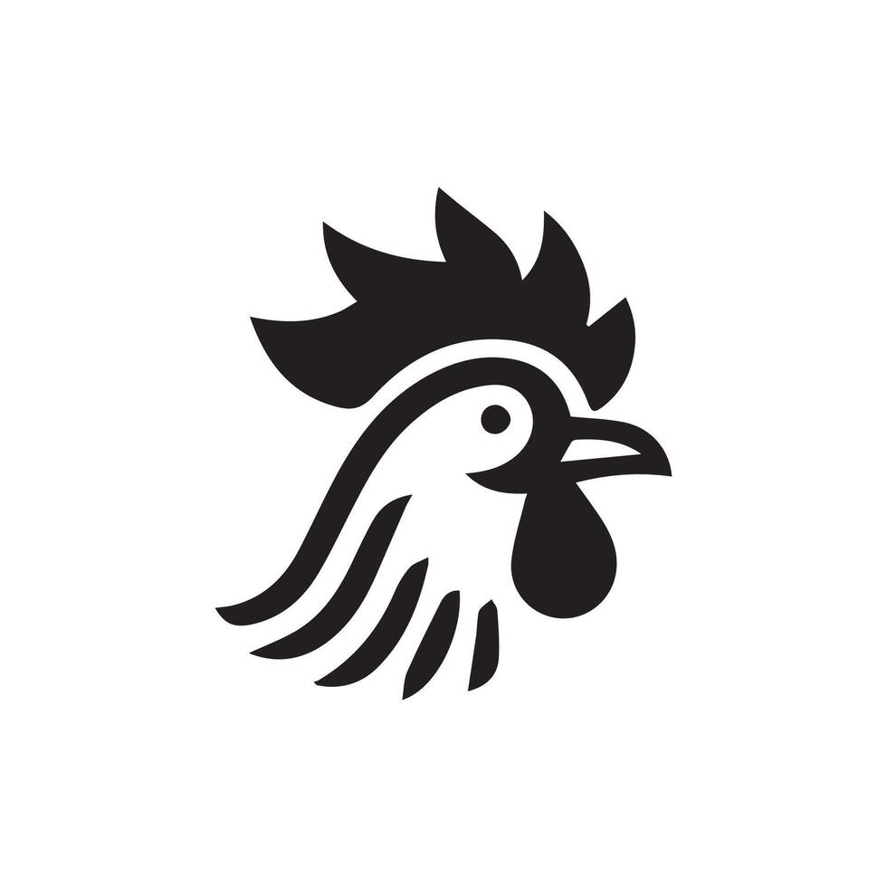 Chicken head logo design template, Chicken rooster symbol vector