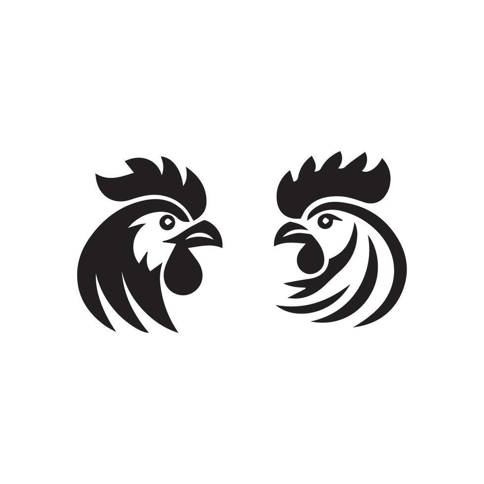 Chicken head logo design template, Chicken rooster symbol vector