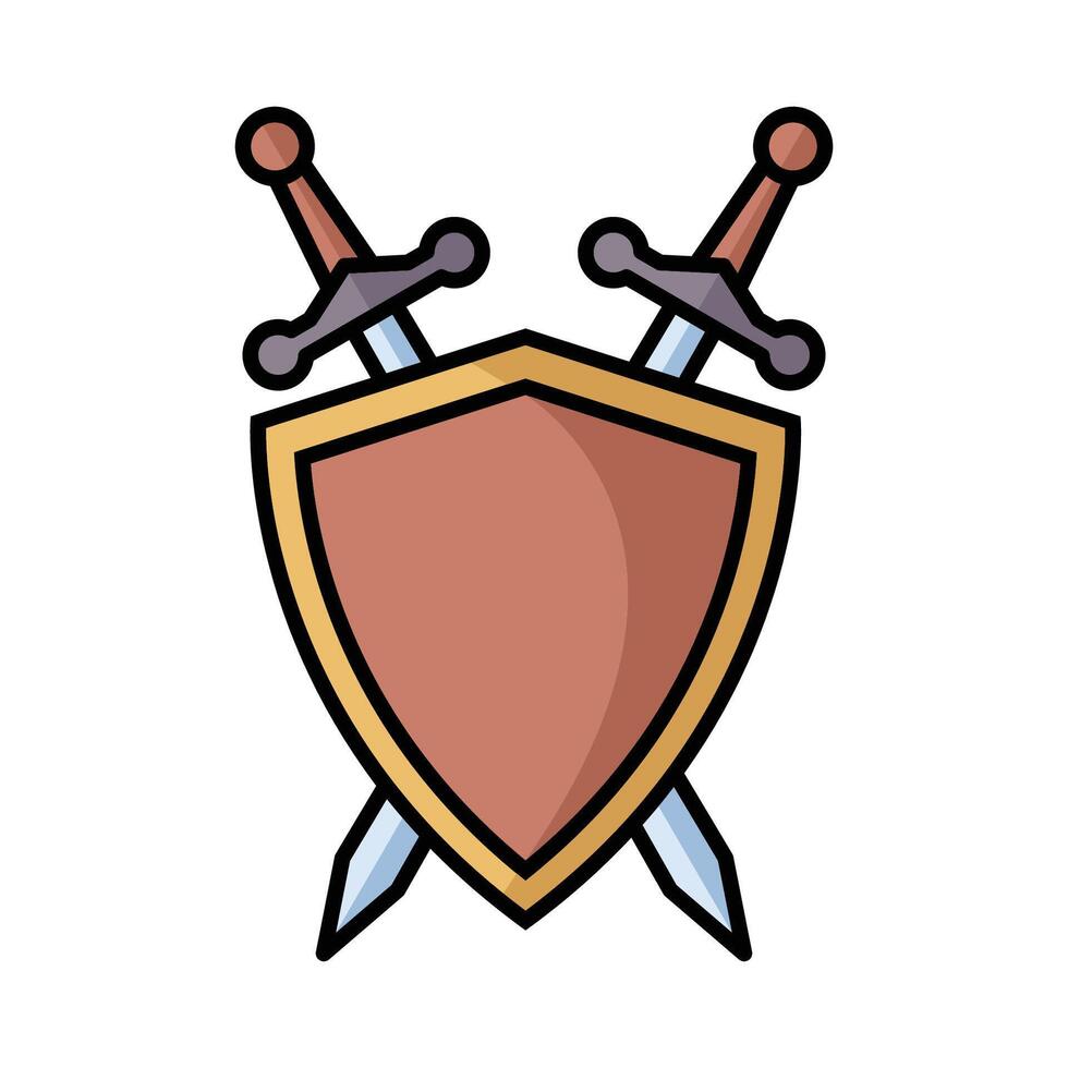 shield and sword icon vector design template in white background