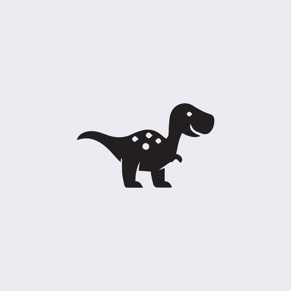 negro dinosaurio siluetas, dinosaurio logo icono vector