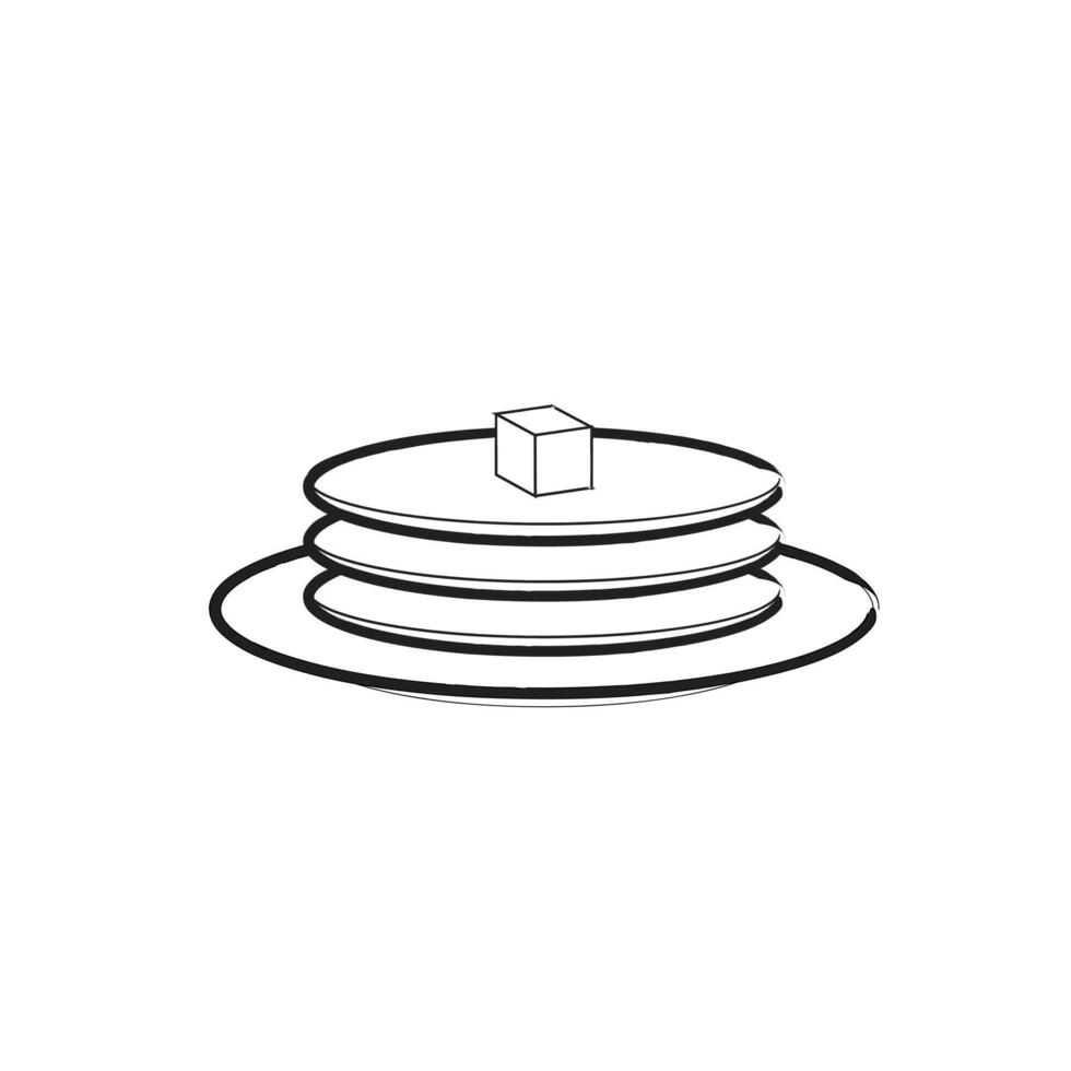 icon pancakes with butter on top vector