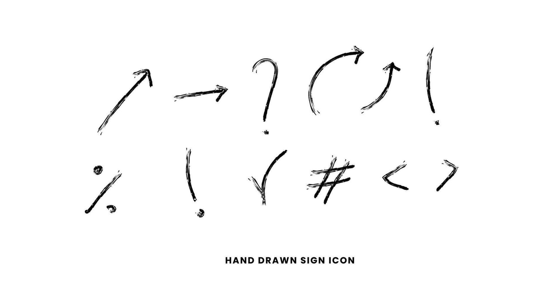 hand-drawn symbol mark with ink line vector