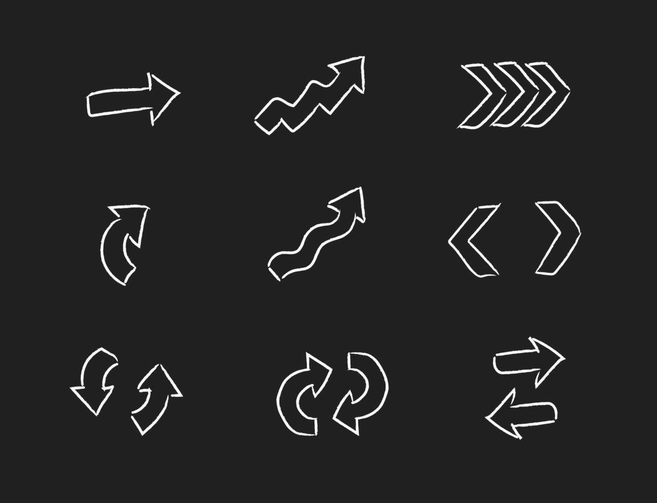 hand drawn arrow direction icon vector