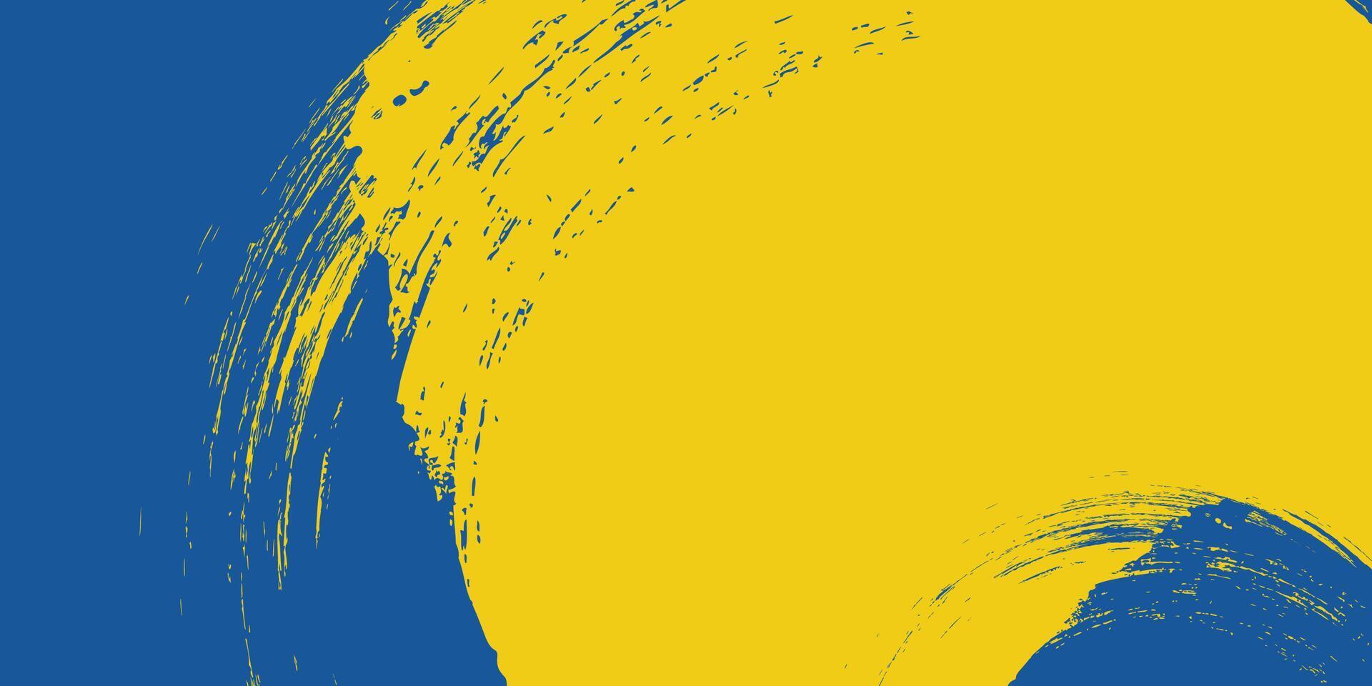 Abstract blue and yellow brush background, Free Vector