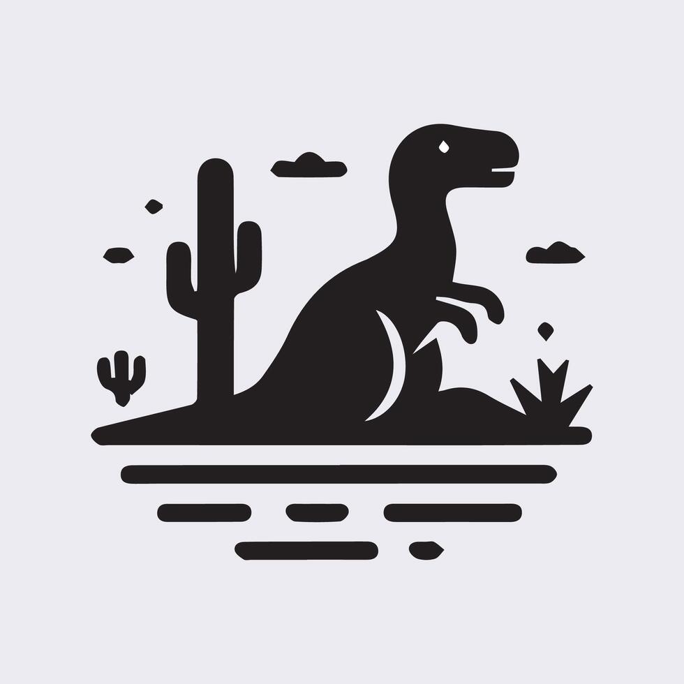 black dinosaur silhouettes, dinosaur logo icon vector