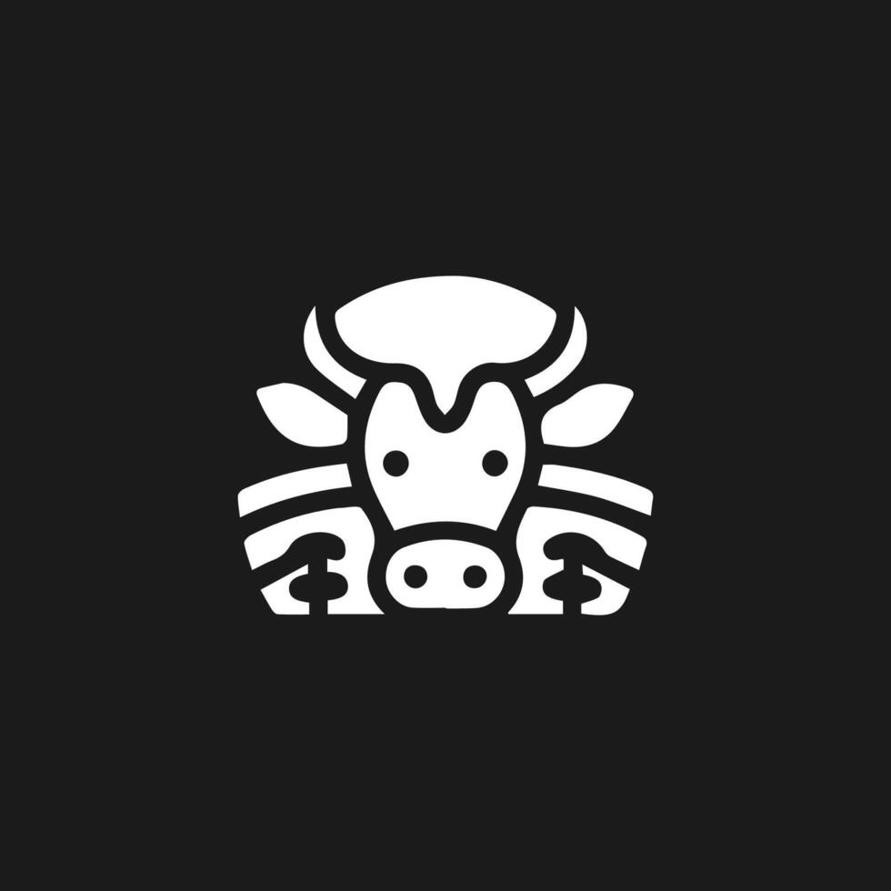 Abstract cow or bull logo design. Creative steak, meat or milk icon symbol. vector