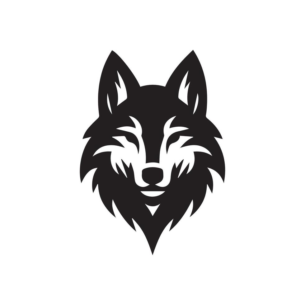 lobo cabeza ilustración logo diseño. lobo mascota vector