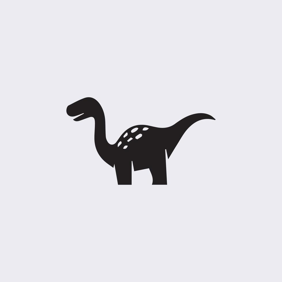 black dinosaur silhouettes, dinosaur logo icon vector