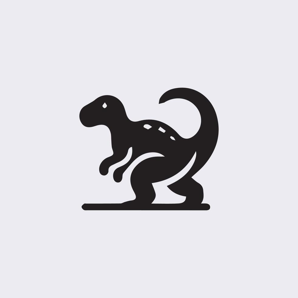 black dinosaur silhouettes, dinosaur logo icon vector
