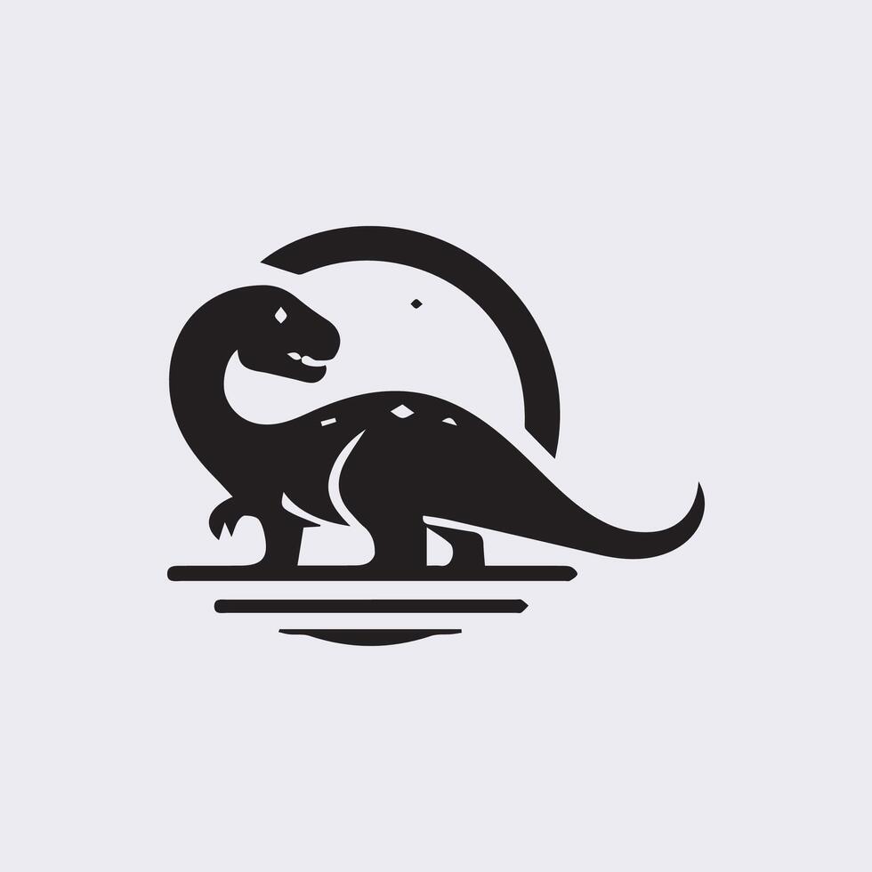 negro dinosaurio siluetas, dinosaurio logo icono vector