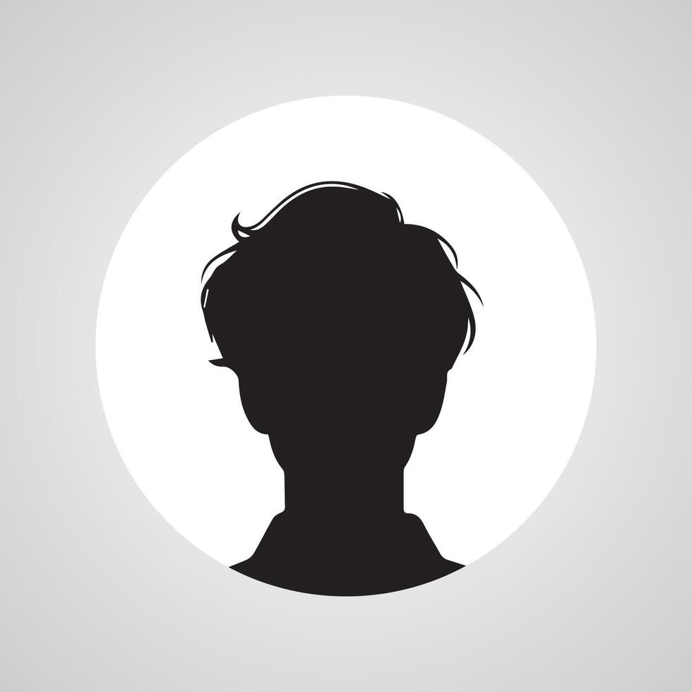 Young men profile silhouettes. Vector heads, man dark sketch portraits, human teenager person face profiles